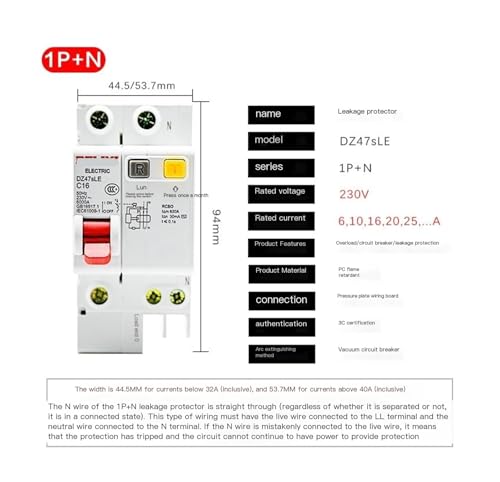 Disyuntor 220v contra sobrecargas térmicas e interruptor magnético con sensor de fugas a tierra 2
