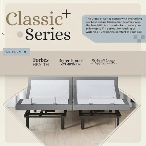 Image of Sven & Son Harmony Adjustable Bed Base, Head and Foot Lift, Massage, Under-Bed Lights, USB, Memory, Zero Gravity Smart Frame - King