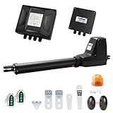 TOPENS AT12131 Single Swing Gate Opener Heavy Duty Automatic Gate Motor for Single Swing Gates Up to 5.5m, Electric Driveway Gate Operator AC Powered with Remote Control, Beacon, and Photo Sensor