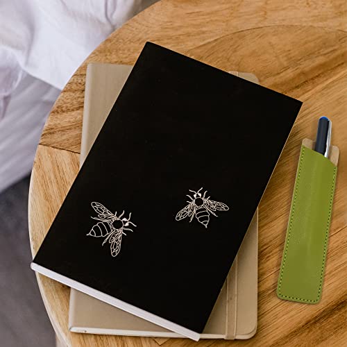 Na Set Of 5 Pu Leather Pen Case Holder For Single, Vintage Handmade Fountain Pen Pouch, Protective Sleeve Cover For Pencil, Ballpoint Pen (Black, Green, Pink, Gray, Orange) #TOP3