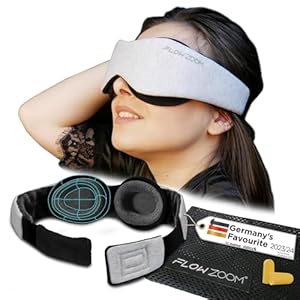 FLOWZOOM Masque de sommeil pour dormeurs latéraux | Masque de nuit pour obscurité totale | Cache yeux pour dormir | Masque de nuit femme & homme | Masque de nuit 3D | Masque de Sommeil Voyage