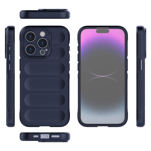 Image of Amazon Brand- Solimo Mobile Cover for Apple iPhone 15 Pro Max | Full Camera Protection | Liquid Silicon Case | Flexible Bumper Case for Apple iPhone 15 Pro Max (Dark Blue)