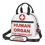 COEIOBEO Funny Human Organ for Transplant Insulated Lunch Box - Portable Reusable Medical Nurse Lunch Bag With Adjustable Shoulder Strap for Women Men and Kids - Cool Gag Gift