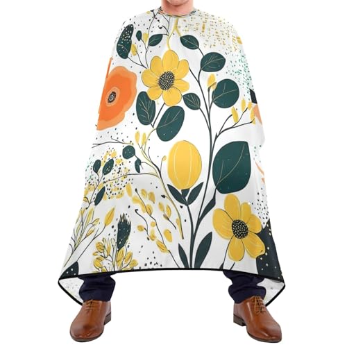 Kigai Hair Cutting Cape for Men & Women Colorful Flowers Waterproof Barber Cape Professional Hairdressing Salon Styling Cape with Adjustable Closure Snap