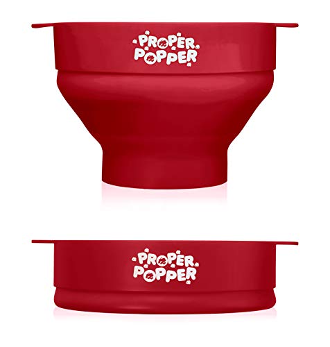 Image of The Original Proper Popper Microwave Popcorn Popper, Silicone Popcorn Maker, Collapsible Bowl BPA Free & Dishwasher Safe - (Ruby Red)