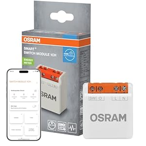 OSRAM SMART+ WiFi Schaltmodul 1 Kanal, 8A Schaltleistung, Energiezähler, Smart Home, Alexa kompatibel, Weiß