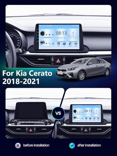 Autoradio Android 13 pour Kia Cerato 2018-2021 avec écran tactile 9 pouces et Wi-Fi
