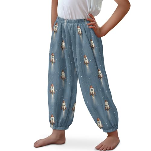 Image of Unisex Little Kids Yoga Trousers Bohemian Beach Pants Baggy Harem Activewear for Boys and Girls Age 3-10
