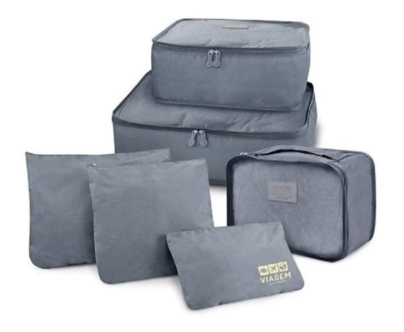 Kit Organizador de Malas de 6 Peças Viagem Poliéster Rosa - Jacki Design 5 41ItF+SJ5AL