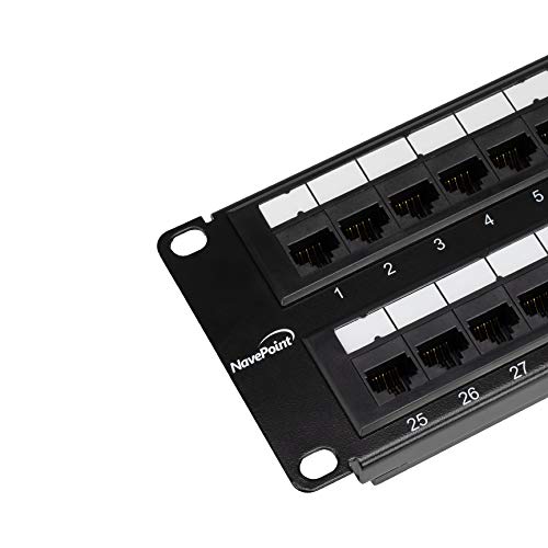 Miniatura 4 de NavePoint Panel de conexiones CAT6 de 48 puertos, 2U, negro