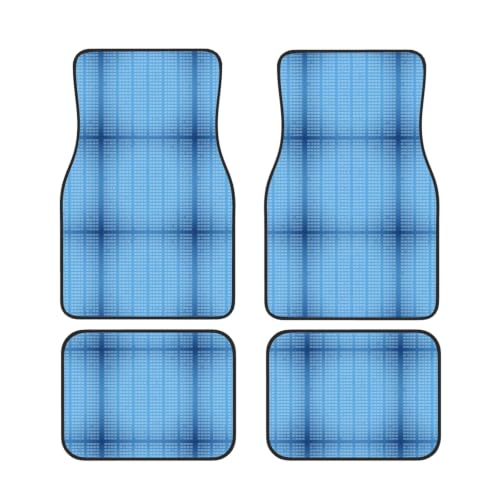 Alfombrillas de coche con código binario azul juego de 4 piezas de neopreno antideslizante