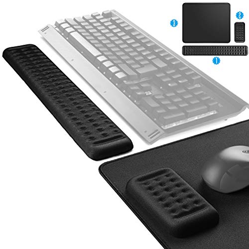 MROCO 3-in-One Keyboard Wrist Rest, Memory Foam Wrist Pad for Keyboard, Mouse Wrist Rest, Large Gaming Mouse Pad, Ergonomic Sets for Easy Typing and Pain Relief for Computer, Laptop, Office & Home