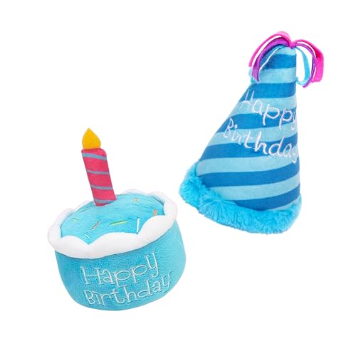 Glow Pups Set Juguetes Cumpleaños Perro Azul 2 Piezas