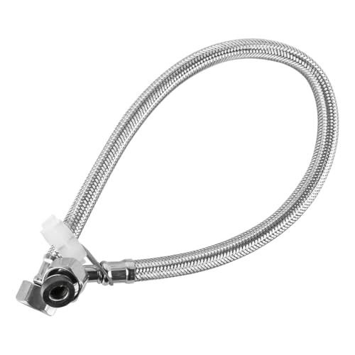 Laroal Codo de 90° de 50 cm de Largo Conectores de tubería Flexibles de compresión Tubo único de 15 mm 1/2' BSP Codo Tubo Flexible Trenzado de Acero Inoxidable para plomería Baños Cocinas
