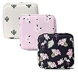 3er Set Damenbinden Tasche Aufbewahrungstasche Damen Geldbörse Münzbörse Minibörse Tampontasche für Frauen und Mädchen (Kaktus)