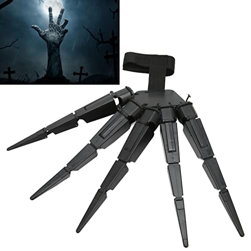 Dioche Halloween Articulated Fingers Extensions, Wearable Cosplay Horrific Finger Extension Party Supplies Cosplay Props for Halloween Party Decoration and Cosplay, Fits All Finger Sizes(Left)