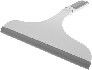 Ergonomic Curved Handle Glass Squeegee for Shower Enclosures and Tile Walls Flexible Soft Blade Bathroom Scrubber for Rapid Water Removal Glass Doors Mirrors and Car Windows