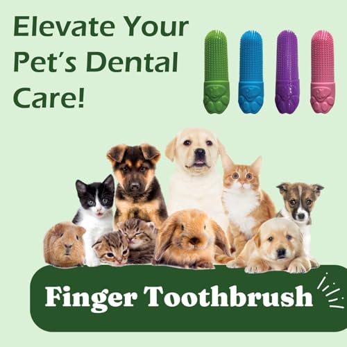 Image of Izbor Cat & Dog Teeth Brushing Kit- 360 Finger Toothbrush for Dogs, Soft Silicone Bristles, BPA- Free, Dental Tools for Dogs, Puppy Essentials for Daily Oral Care (4)