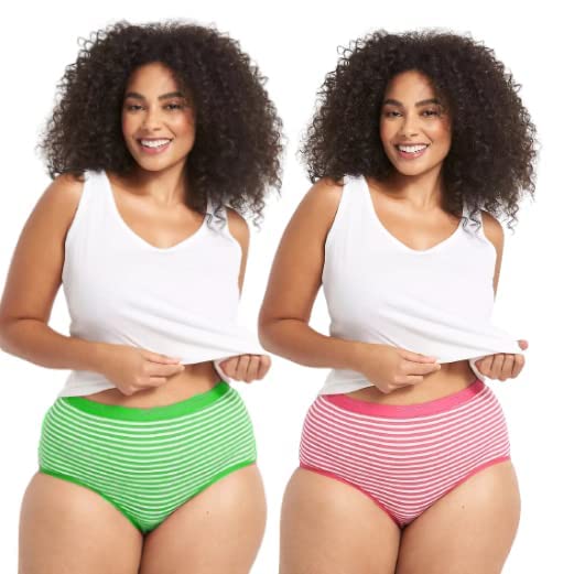 Image of VESY Women Cotton Hipster Solid Line Plus Size Panty Small to 10XL (Pack of 4)