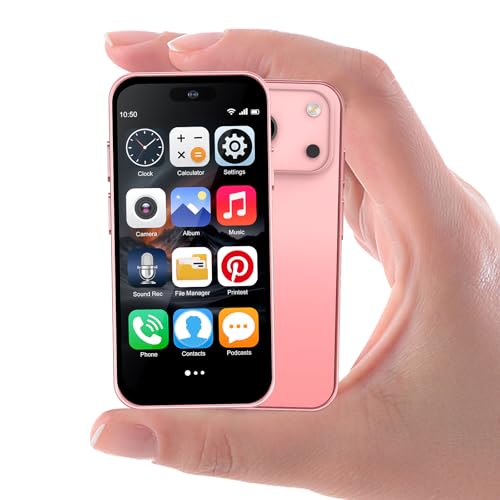 Pdfbenli Mini Phone for Kids,Unlocked Kid Phone,4.0 inch HD Touch Screen,3GB+32GB,3G,Dual SIM,Face ID,Android 10.0,GPS,Kids Smart Phone (Rose Gold)