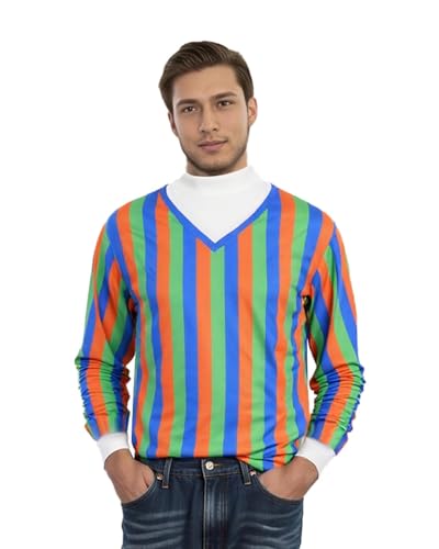 Pull à manches longues pour homme en maille douce à rayures rétro - 2