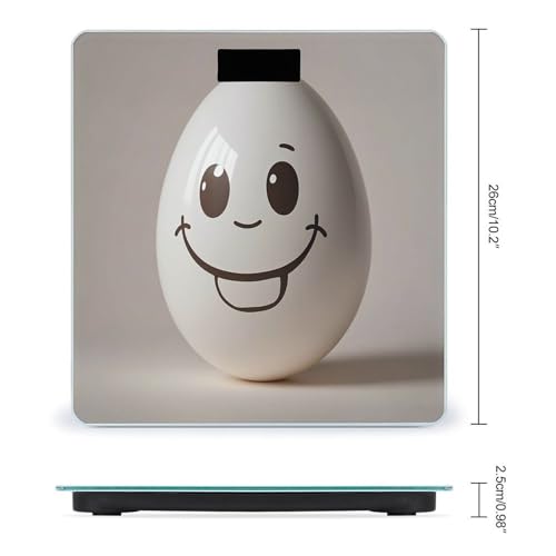 Báscula digital de baño Smiling Egg de vidrio templado miniatura 2