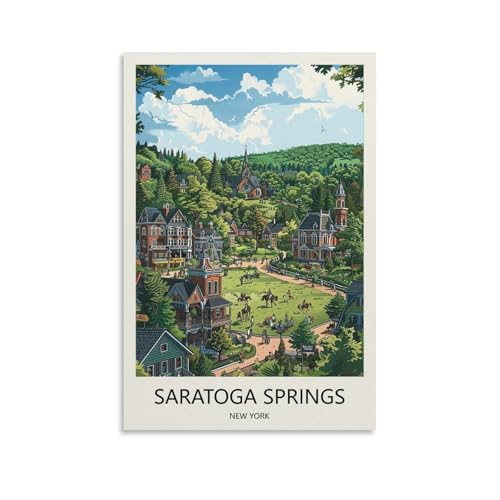 Saratoga Springs New York Vintage Travel Poster Picture