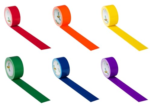 Image of Duck Brand Color Duct Tape Pride Combo 6-Pack, Red, Orange, Yellow, Green, Blue and Purple, 115 Yards Total