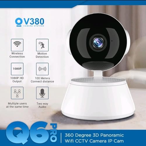Image of Guard Well 4MP Indoor WiFi Security Camera | 1080P HD | Smart CCTV Camera with 360 Pan Tilt Rotation | Color Night Vision | Motion Detection | Two-Way Audio with Mobile App V380 Pro (Robot Camera)