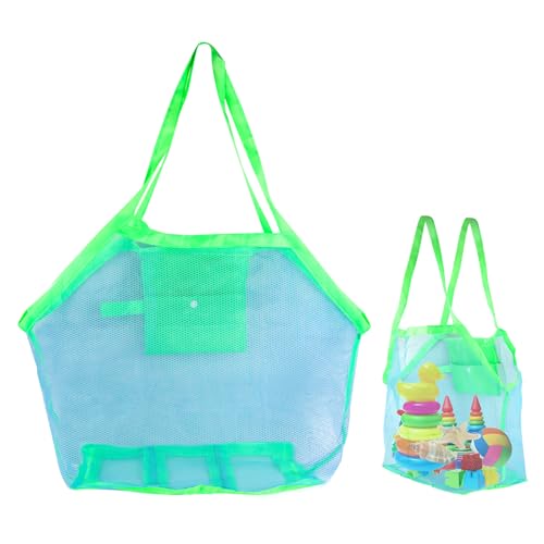 Bolsas de Malla para la Playa,Bolsa Juguetes Plegable para niños,para vacaciones familiares, viajes a la playa, juguetes (Azul)