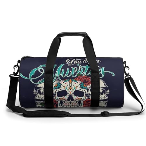 Sac de voyage crâne de rose le duffel bag compact pour le sport et la gym