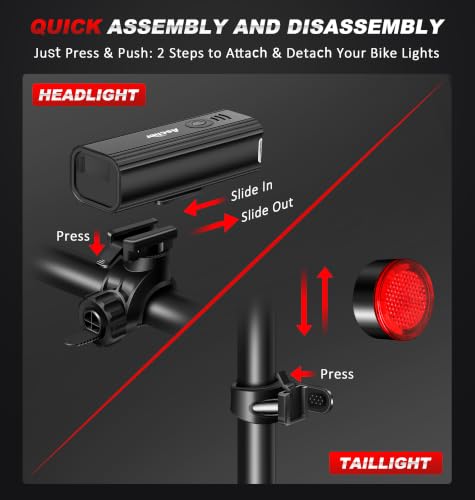 Ascher 1000 Lumens Bike Light Set