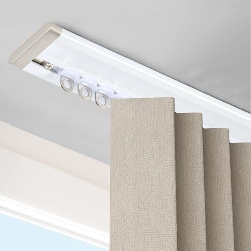 Ultra-Thin Curtain Track Aluminum Curtain Rail Track Ceiling Mount Curtains Slider Tracks System for Bedroom Living Room