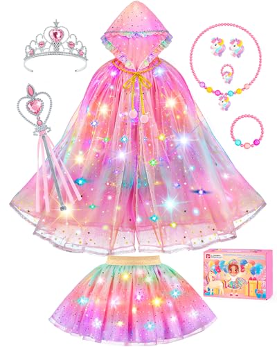 DOLNOW Princess Dress Up for Girls, Unicorn Light up Princess