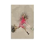 テニス選手スタン・ワウリンカ キャリアポスター キャンバスアートポスター プリントピクチャー リビングルームの壁画 部屋の寝室の装飾絵画 Unframe-style12x18インチ(30x45cm)