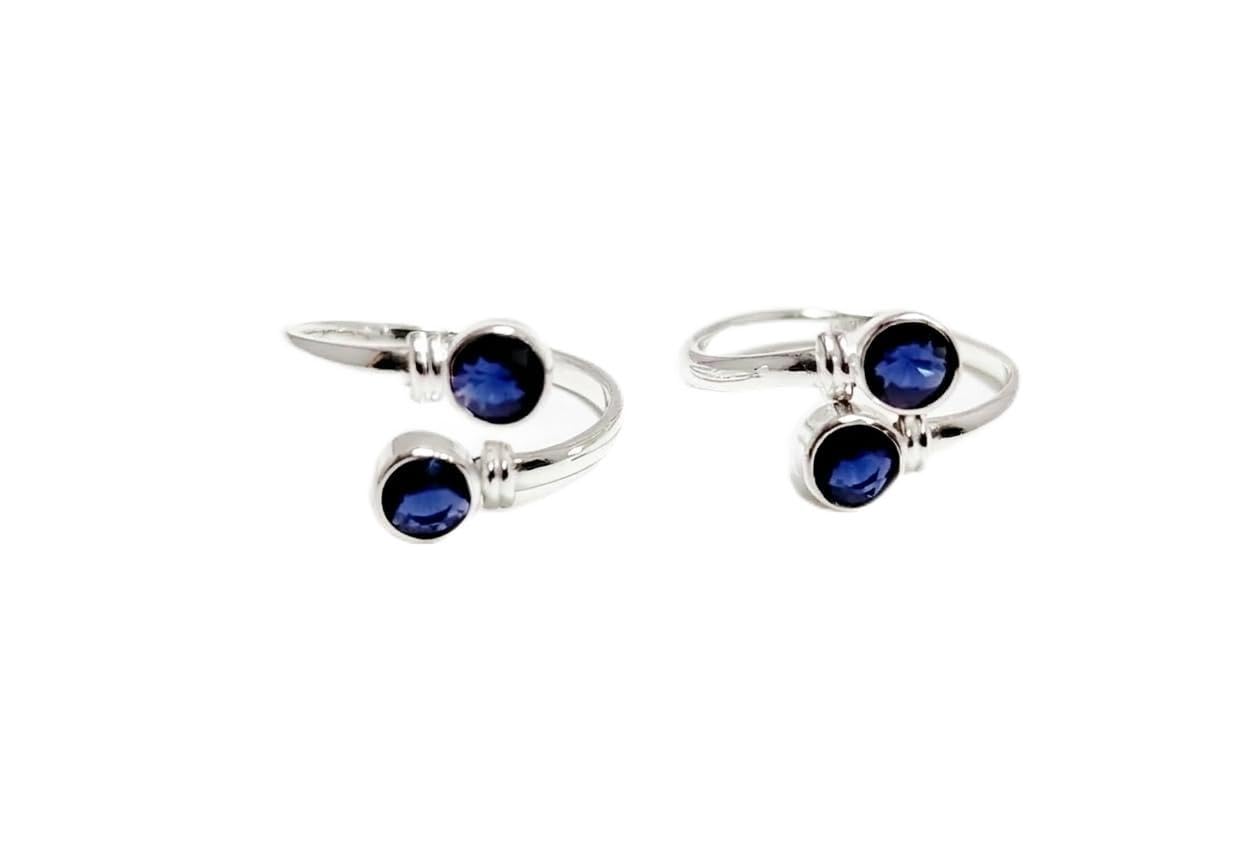FRONT OPEN TOERING CHUTKI BICHIYA 925 STERLING SILVER IN STONE FOR GIRLS AND WOMENS IN PURE SILVER-image-42