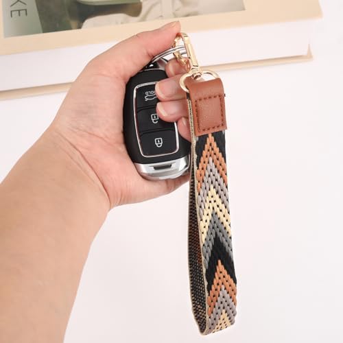 Wrist Lanyard for Keys Wristlet Lanyard Long and Mini Wristlet Strap Keychain for Women Man Car Keys Stretchy Keychain Holder, Original Elastic Anti-Drop Design