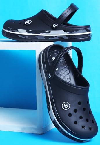 Image of KOBURG Lite Men's Super Stylish Clogs | Casual Walking Clogs | Sandals with Adjustable Back Strap for Men | Comfortable & Light Weight | Stylish & Anti-Skid | Waterproof | Gents /Boys KF-414