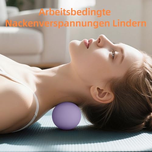 Massage Lacrosse Bälle für Myofasziale Entspannung, Triggerpunkttherapie und Yogatherapie, Fußmassageball zur Linderung von Plantarfasziitis Violett 2