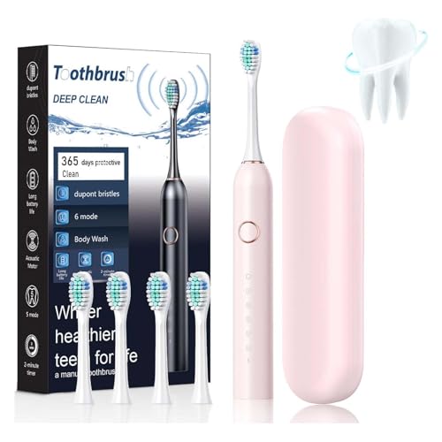 Hliloy rt6y7uh5r4tgfbh Elektrische Schallzahnbürste Rosa