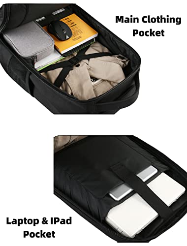 Matein Wheeled Backpack, 18 Inch Laptop Backpack With Wheels For High School Or College, Rolling Travel Backpack, Carryon Trolley Luggage Suitcase Compact Business Computer Bag For Men Women,Black #TOP4