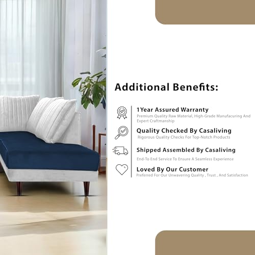 Image of Gratly RHS 4 Seater L Shape Sofa Set for Living Room (Blue GreyColour) Premium Fabric Sofa