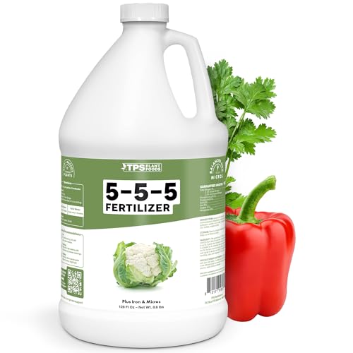 5-5-5 Fertilizer for Plants Great for Vegetables Flowers and Shrubs Liquid Plant Fertilizer by TPS Plant Foods 1 Gallon (128oz)