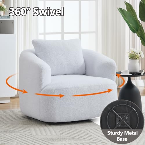 Sillón giratorio peluche blanco compacto miniatura 5