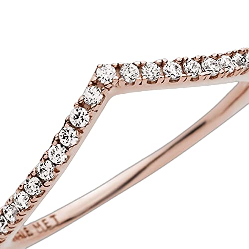 PANDORA Sparkling Wishbone Ring Rose Gold 52 (US Size 6) by PANDORA - Used condition - Image 2