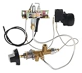 Propane Fire Pit Main Control Brass Safety Valve Kit Replace Parts, Include Valve Kit, Connecting tubes,Tilt switch and Safety Device Ignition Component Pilot Kit