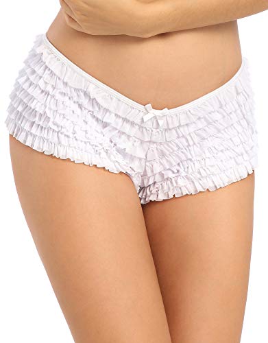 SHARICCA Womens Sexy Mesh Ruffle Panties Booty Boy Shorts Underwear