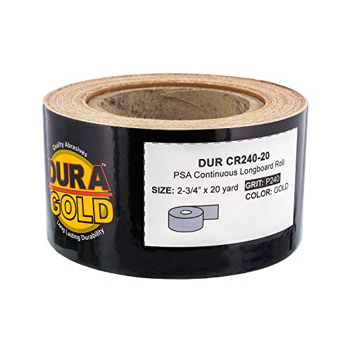 image for Dura-Gold Premium Gold 240 Grit PSA Longboard Sandpaper, 20 Yard Roll,