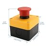 BAOMAIN Red Flat Head Momentary Push Button Switch Station 1NO 1NC AC 660V 10A IP65 Weatherproof Industrial Control Box for Signal Triggering and Machine Reset 1-Pack