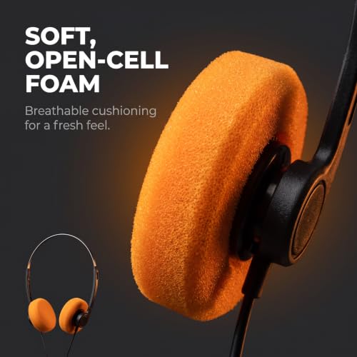 Image of Retro Over-Ear Headphone,Vintage Feelings Underwire Headphones,Retro Lightweight Earphones,Hi-Fi Stereo Earphone Headset,Headphone,for Most Mobile Phones Playback Pevices Headphones (Orange)